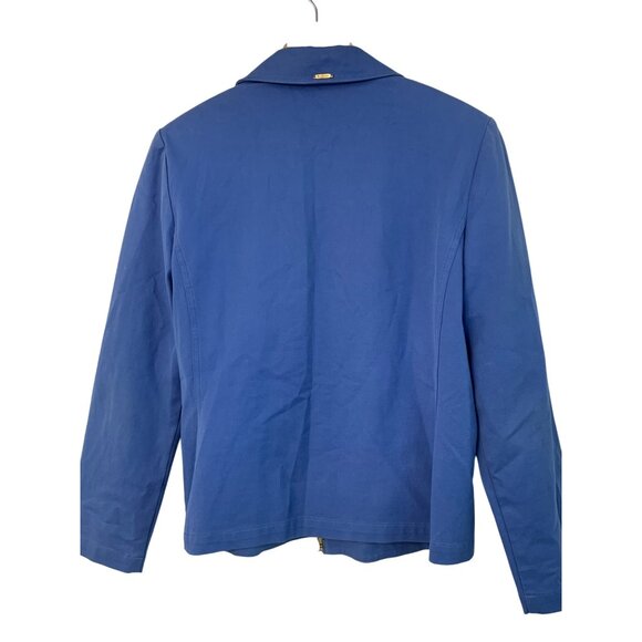 Vintage Y2K St. John Sport Blue Zip-Up Jacket M Stretch Woven 8107 Pockets USA - Picture 2 of 10